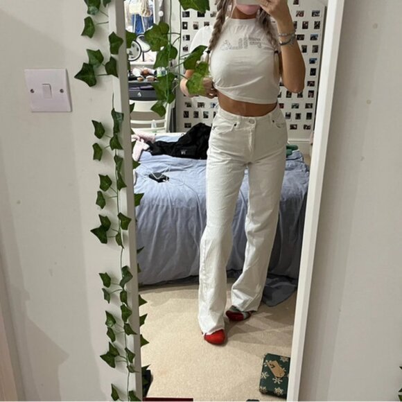 Zara white wide leg jeans - Picture 3 of 6